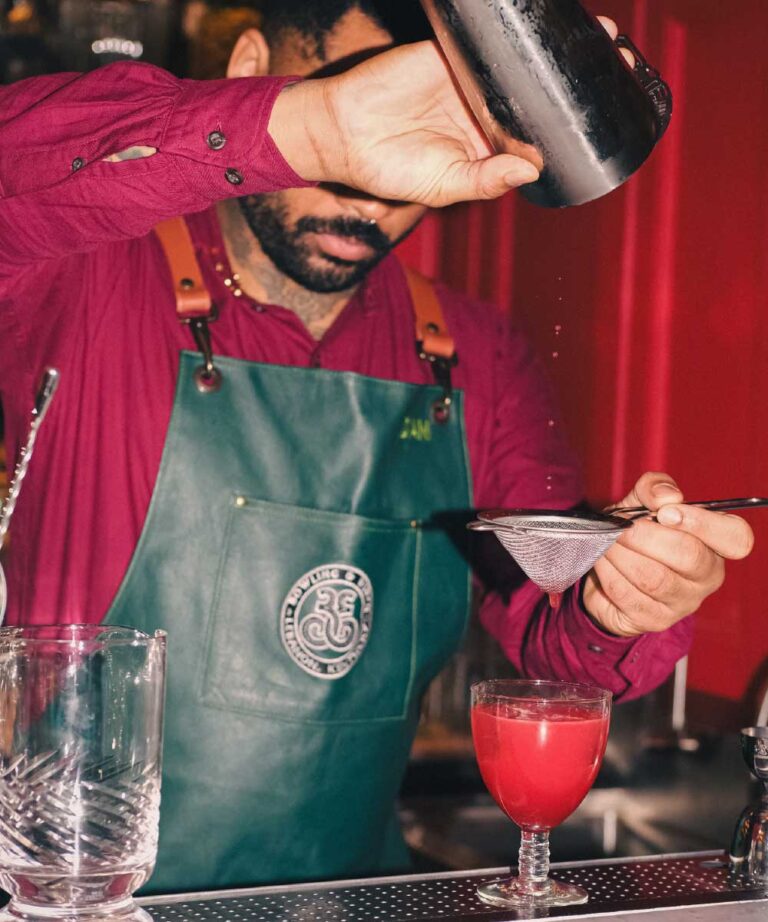 Goldsmith Bar bartender making a cocktail